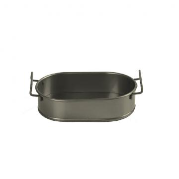 ΔΟΧΕΙΟ ΟΒΑΛ  ΜΕΤΑΛ. ΜΕ ΛΑΒΕΣ ΛΑΔΊ  21(23 INCL. HANDLES)X13X5.5CM