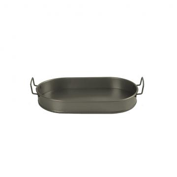 ΔΙΣΚΟΣ ΟΒΑΛ SMALL ΜΕΤΑΛ. ΜΕ ΛΑΒΕΣ ΛΑΔΊ 29(34 INCL. HANDLES)X14,5X5CM