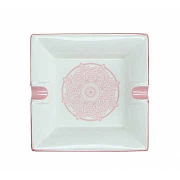 Τασάκι από πορσελάνη σχ.Mandala ροζ, 17,5cm 