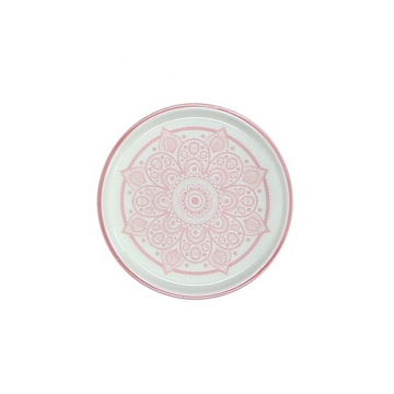 Στρογγυλό σουβέρ πορσελάνη σχ.Mandala ροζ 11,5cm