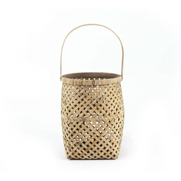 Φανάρι(με γυαλί) από Bamboo φυσικό χρ.,28,5cm