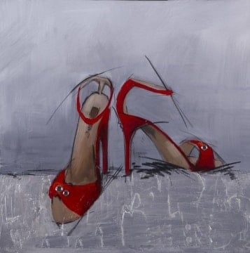 Artekko Red Sandals Διακοσμητικός Πίνακας Καμβάς (60x60)cm