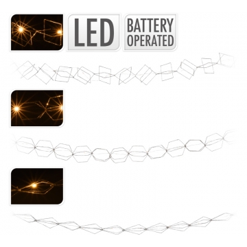 Συρμάτινη γιρλάντα 20Led, 3σχ.,ασημί,190cm