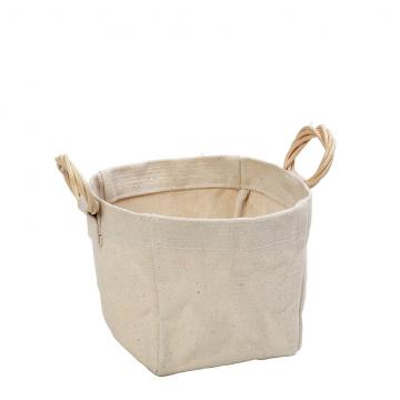 DIS. ΔΟΧΕΙΟ COTTON ΜΕ ΛΑΒΗ RATTAN 15Χ15Χ15ΕΚ