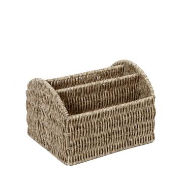 ΚΑΛΑΘΙ ΜΕ 3 ΔΙΑΧΩΡΙΣΤΙΚΑ SYNTH. RATTAN ΜΠΕΖ 19Χ16Χ13ΕΚ  (smA)