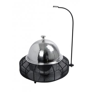 CHAFFING DISH ΜΕ ΒΑΣΗ ΣΤΗΡ. ΚΑΠ. ΚΑΙ ΔΙΠΛΟ ΔΟΧΕΙΟ SS/ΑΛΟΥΜ/ΣΙΔΗΡ. ΜΑΥΡΟ 8000ML GEL WAX 55Χ55Χ43-73ΕΚ
