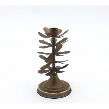 Μεταλλικό κηροπήγιο "Pine", καφέ, 21.5cm