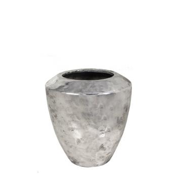 Κεραμικό σφυρήλατο βάζο, ασημί, 22cm