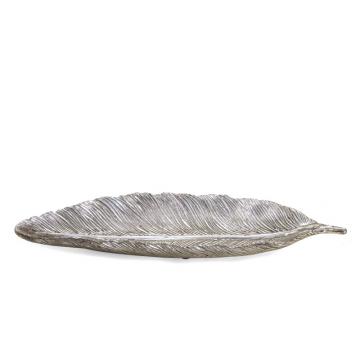 Διακοσμητικό Φύλλο Polyresin, ασημί, 49.5cm