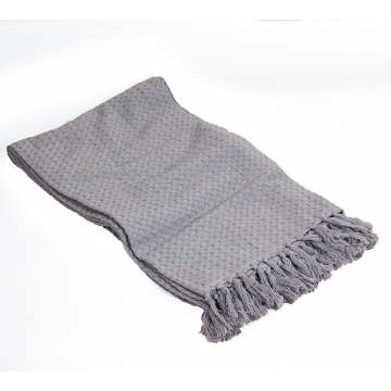 Ριχτάρι cotton, μεγάλο πικέ σχ., αν.γκρι χρ.,130x170cm