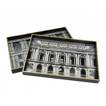 Δίσκοι Σ/2 με με ρωμαικό print,μαύρο/λευκό 35x50cm