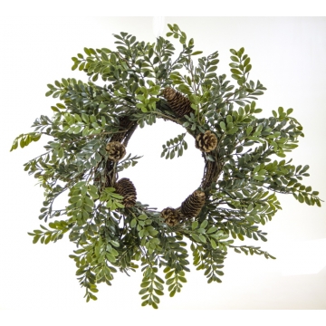 Στεφάνι plastic με φύλλα "Buxus", 40cm