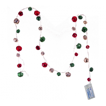 Γιρλάντα με πολύχρωμα jingle bell και microled 150cm