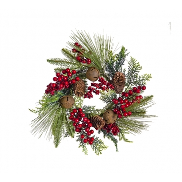 Στεφάνι mixed pine κουκουνάρια & berries 25cm