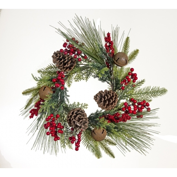 Στεφάνι mixed pine κουκουνάρια & berries 45cm