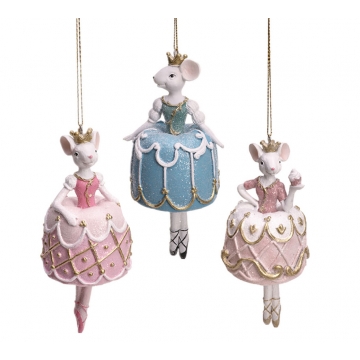 Στολίδι lady rabbit πολυρέζιν σε 3χρ.(ροζ/μπλε),14cm