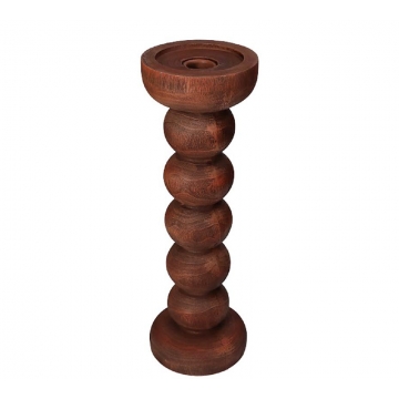 Κηροπήγιο polyresin σε απομίμηση ξύλου,καφέ,30.5cm