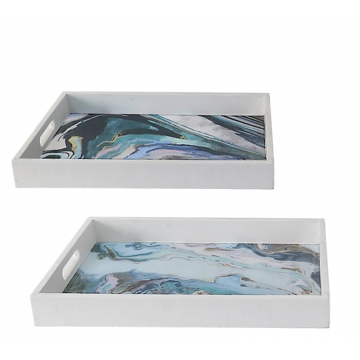 Ξύλινοι δίσκοι Σ/2, σχ.μάρμαρο, 47/40cm