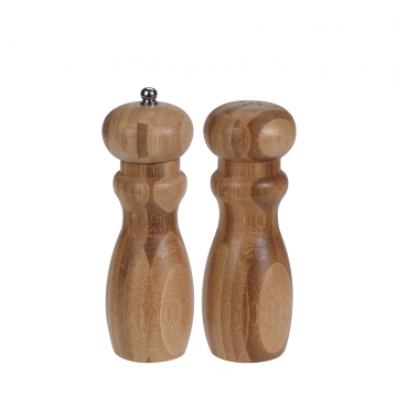 Σετ 2 τεμ. μύλος πιπεριού & αλατιέρα από bamboo,16cm