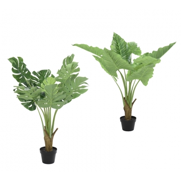 Τεχνητά φυτά monstera & φιλόδενδρο με κασπώ,90cm