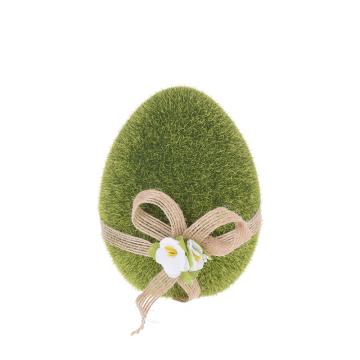 Κεραμικό αυγό με grass &  κορδέλλα,11cm