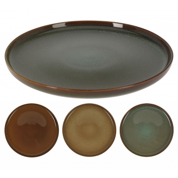Ρηχό πιάτο stoneware "reactive glaze",3χρμ., 27cm