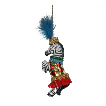 Γυάλινο στολίδι Zebra με φτερά, 12.7cm