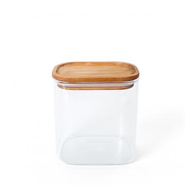 ΔΟΧΕΙΟ BOROSILICATE ΟΡΘΟΓΩΝΙΟ ΜΕ ΚΑΠΑΚΙ ΑΚΑΚΙΑΣ 900ML 12X8X14,3ΕΚ