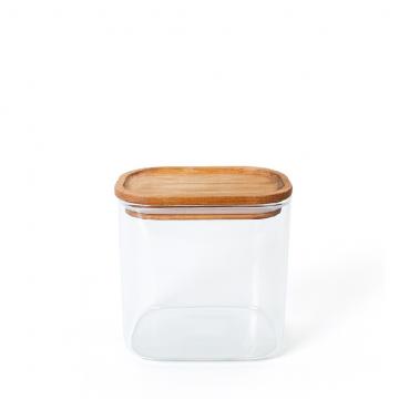 ΔΟΧΕΙΟ BOROSILICATE ΟΡΘΟΓΩΝΙΟ ΜΕ ΚΑΠΑΚΙ ΑΚΑΚΙΑΣ 500ML 12X8X9,8ΕΚ
