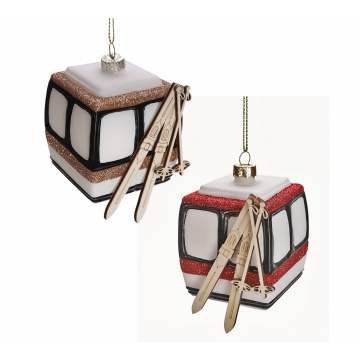 Γυαλινο στολίδι Teleferic, 2xr.,8cm