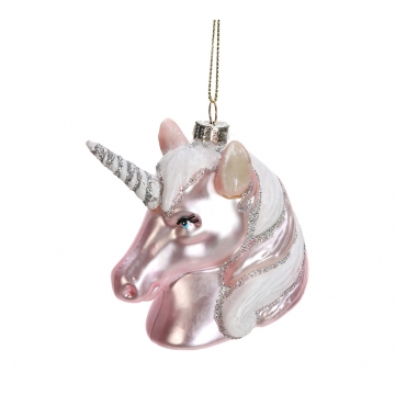 Στολίδι Μονόκερος soft pink,9cm
