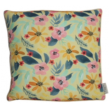 Μαξιλάρι floral κιτρινο, 45x45cm
