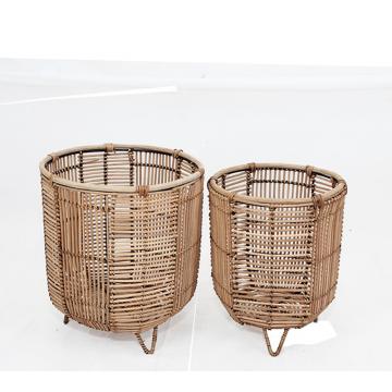 Σετ/2 κασπώ Bamboo με μεταλ/κο σκελετό φυσ.χρώμα 33/35cm
