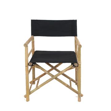 Πολυθρόνα σκηνοθέτη από Bamboo με μαύρο πανί. 58x45x89