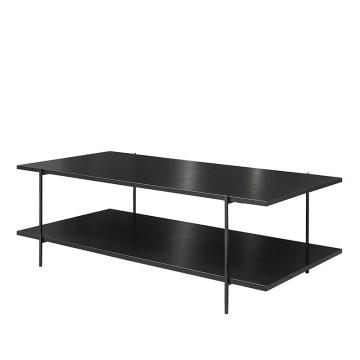 Coffee table με ράφι,μαύρο χρ., δ.120x61x42cm