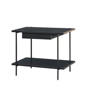 Side table-κομοδίνο με 1ράφι & συρτάρι.μαύρο 59x42x50cm