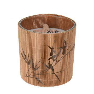 Κερί σε δοχείο bamboo με print, 11x8cm