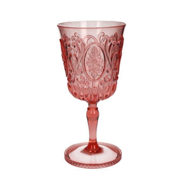 Ακρυλικό ποτήρι με πόδι vintage pink,19cm