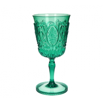 Ακρυλικό ποτήρι με πόδι vintage green, 19cm