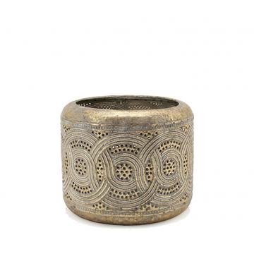 Μεταλλικό φαναράκι σε χρυσή πατίνα 11.5x9.5cm