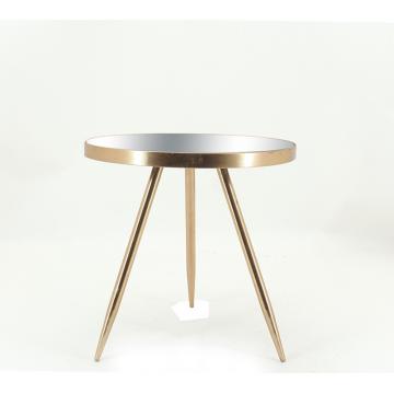 Στρογγυλό Side table με καθρέπτη 40.5x40cm