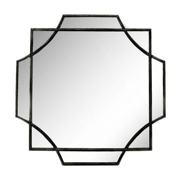 Καθρέπτης art deco μεταλ.κορνίζα 80x80cm