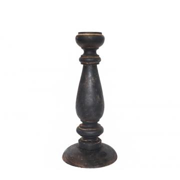 Ξύλινο Vintage κηροπήγιο 12,5x28cm