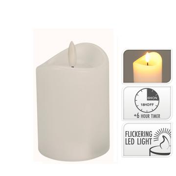 Κερί LED με timer σε λευκό χρ., 7.5x10cm