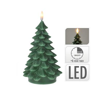 Κερί LED σχ.έλατο με timer, 12.5x19.5cm