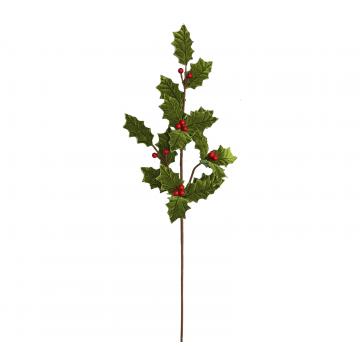 Κλαδί"Γκυ" βελούδινα φύλλα & χρυσό trim,78cm