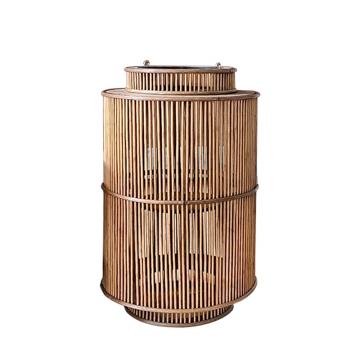 Φανάρι Rattan με δερμάτινη λαβή,26x40cm