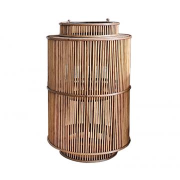 Φανάρι Rattan με δερμάτινη λαβή,29x51cm