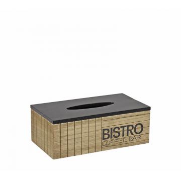 Κουτί για χαρτομάντηλα με print "Bistro" 25cm