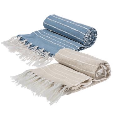 Ριχτάρι cotton με κρόσσι, σε 2 χρ.130x70cm